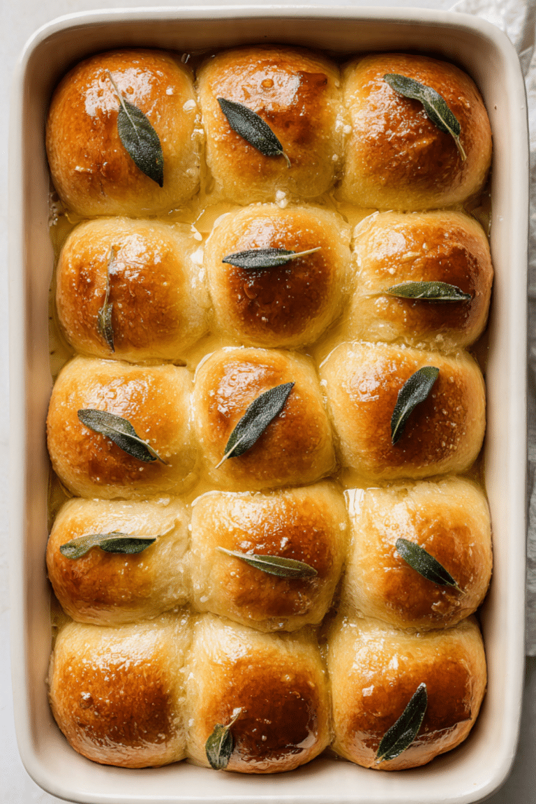 Salted Sage Honey Butter Brioche Rolls
