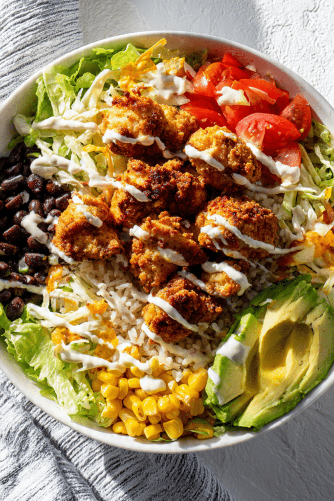 Southern Fried Chicken Burrito Bowl