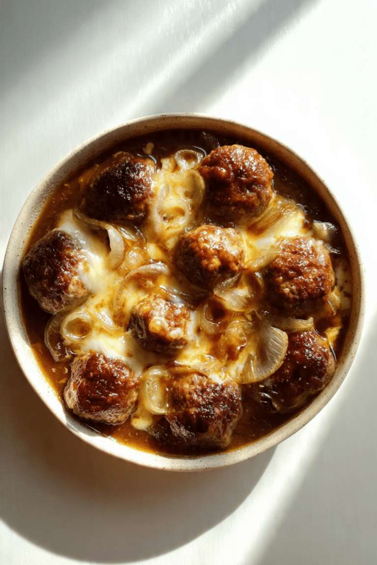 French Onion Meatballs