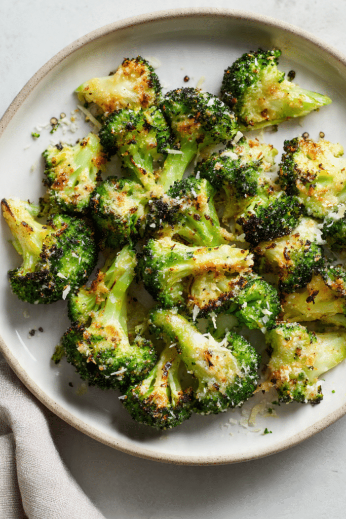 Parmesan-Crusted “Smashed” Broccoli