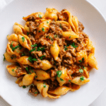 One-Pan Creamy Beef and Shells